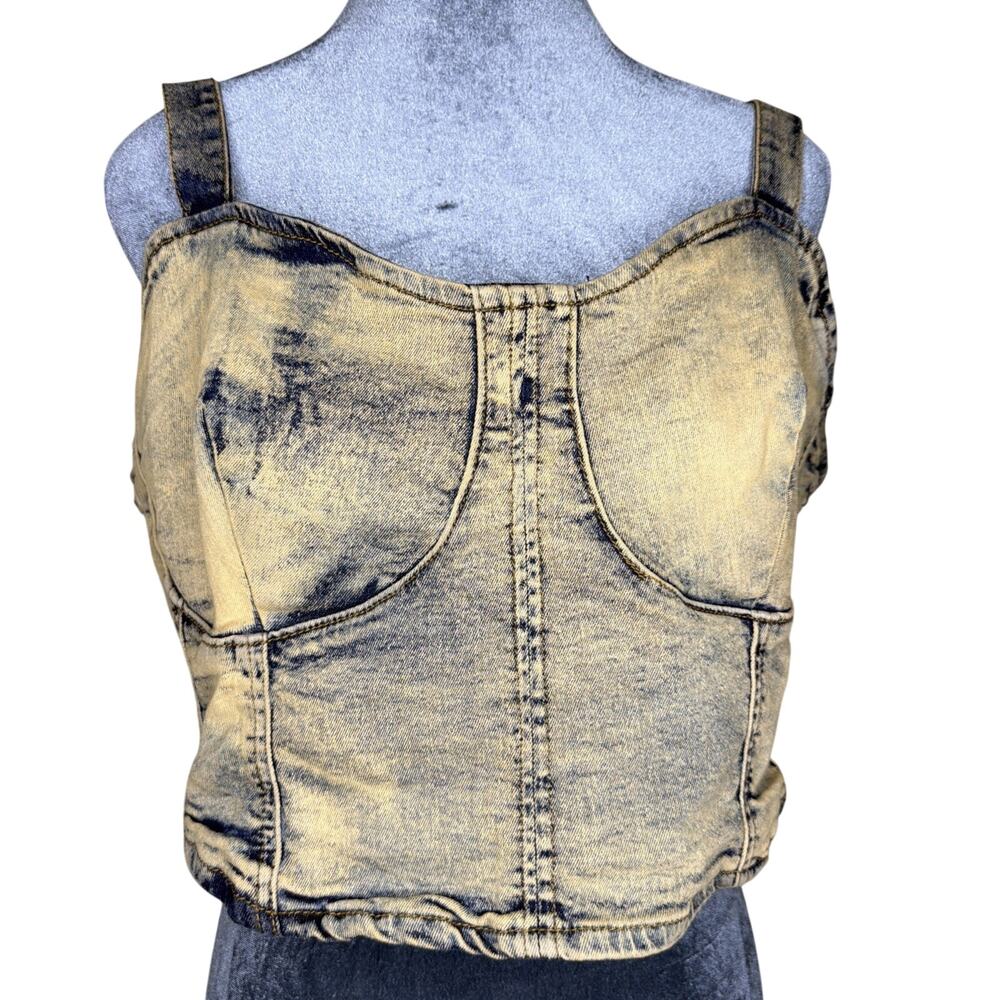 Spoon Jeans Women’s 1X Dyed Acid Copper Denim Corset Top Castlecore Whimsygoth